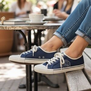 Women’s Tory Burch Navy Blue Canvas Sneakers